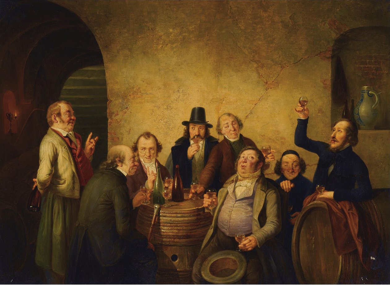 Wijnproeverij door Johann Peter Hasenclever