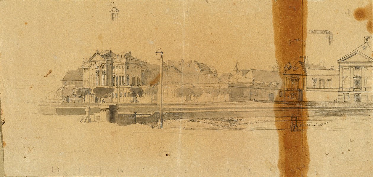 Uitzicht op het Palais Trautson door Johann Peter Krafft