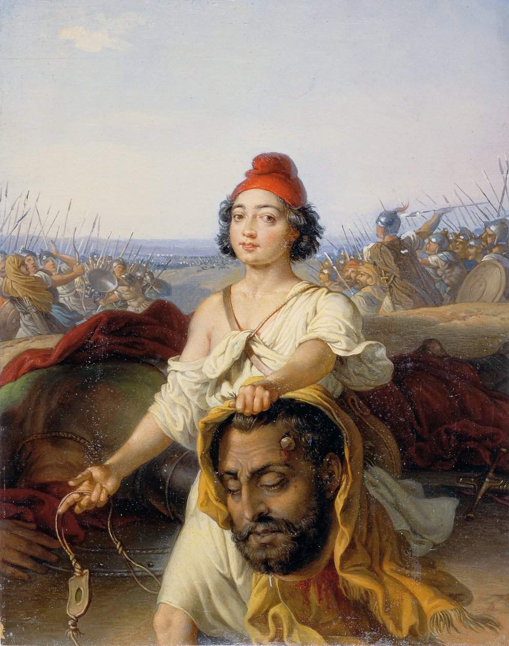 David met het hoofd van Goliath door Johann Peter Krafft