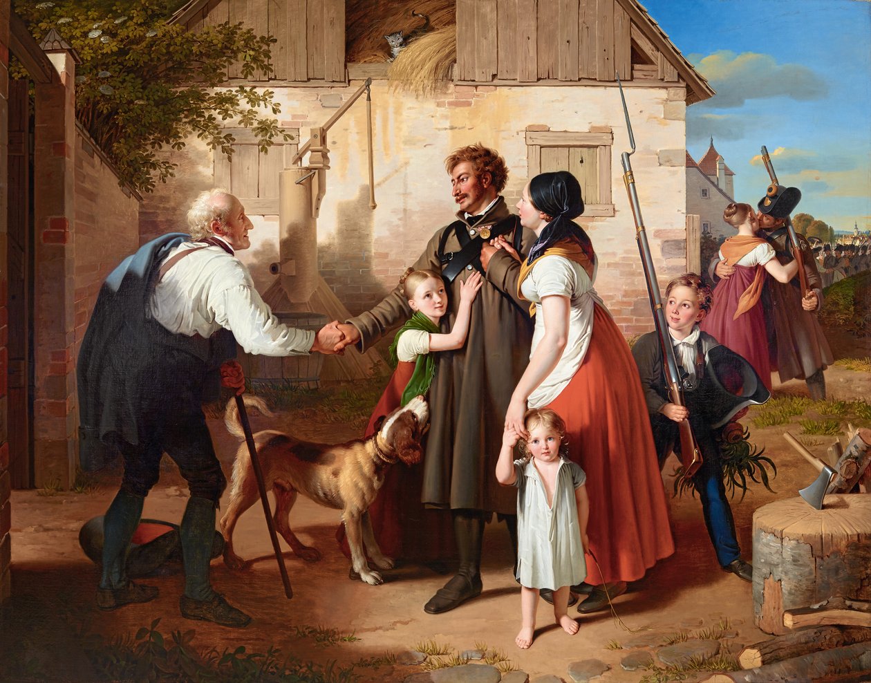 De thuiskomst van de landweerman door Johann Peter Krafft