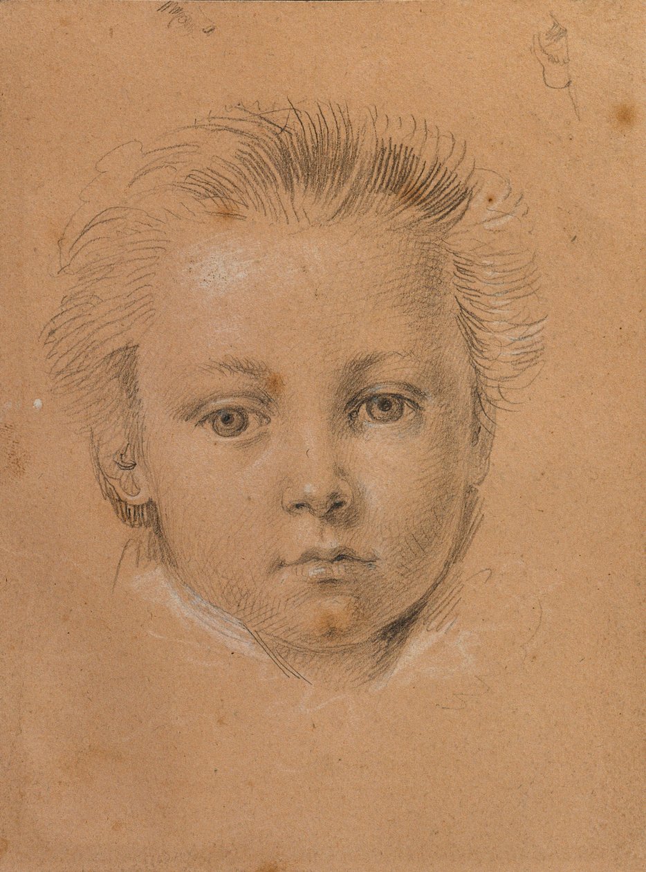 Hoofdstudie van een jongen door Johann Peter Krafft