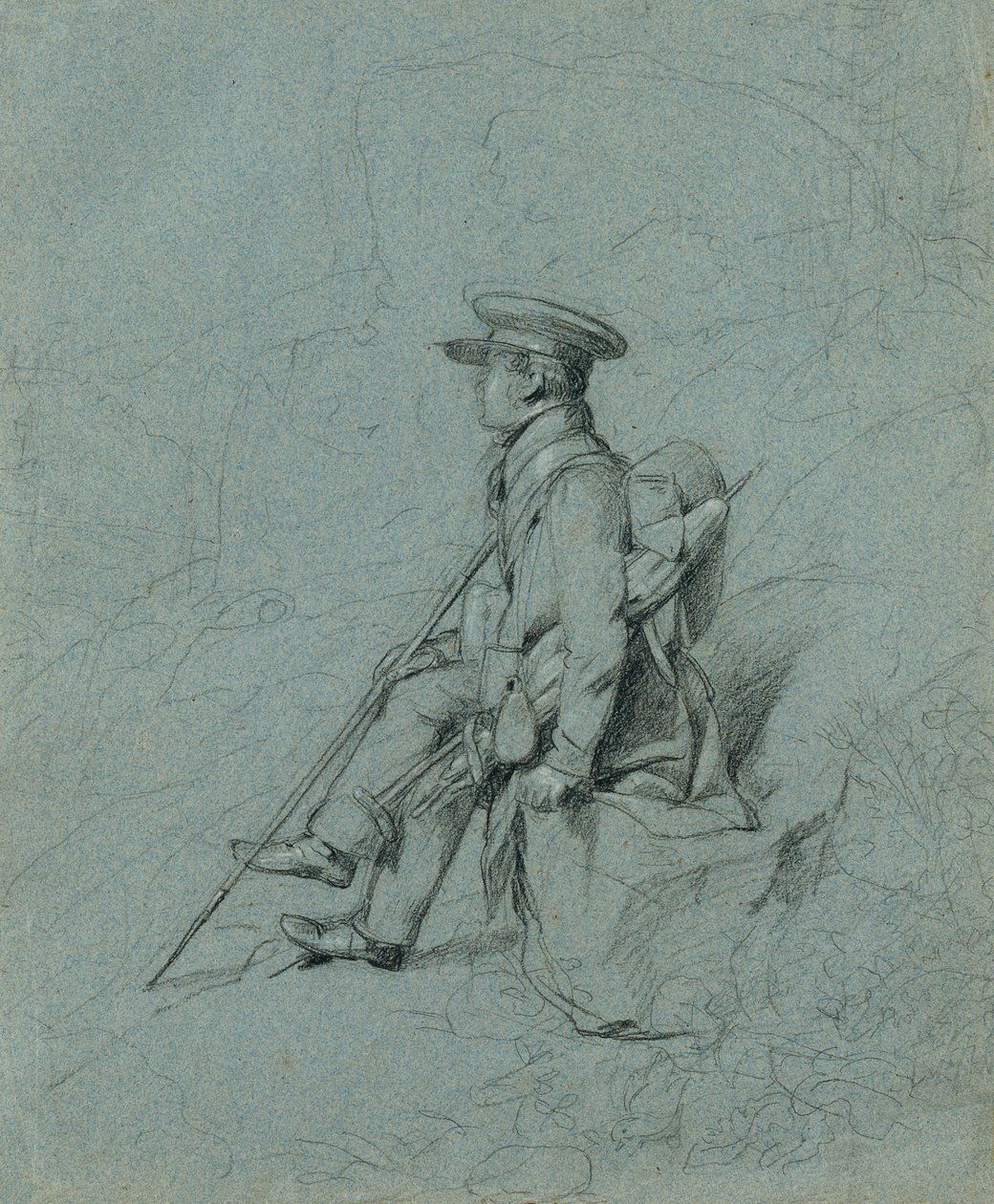 Studie van een rustende schilder door Johann Peter Krafft