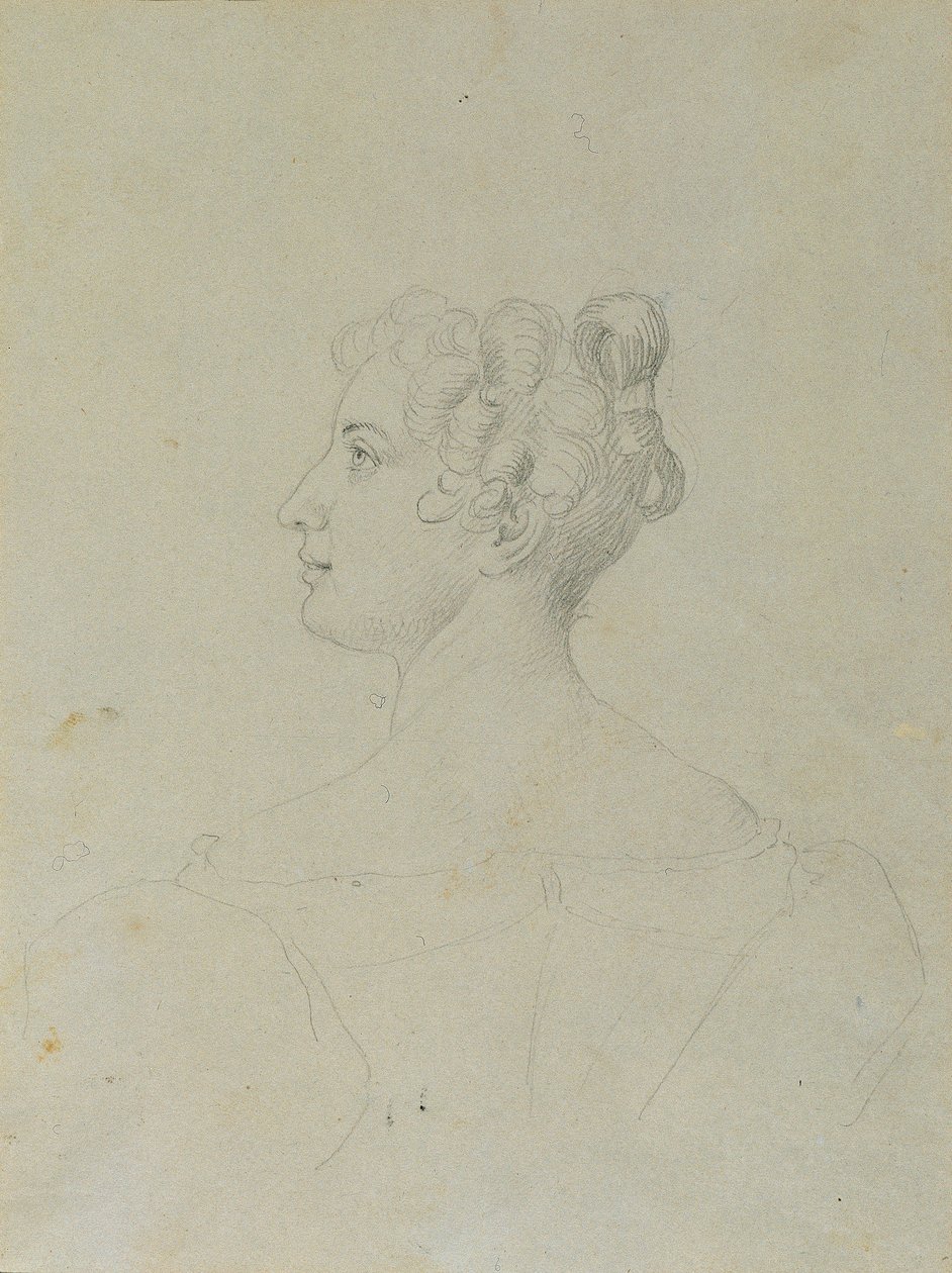 Vrouwelijke portretstudie door Johann Peter Krafft