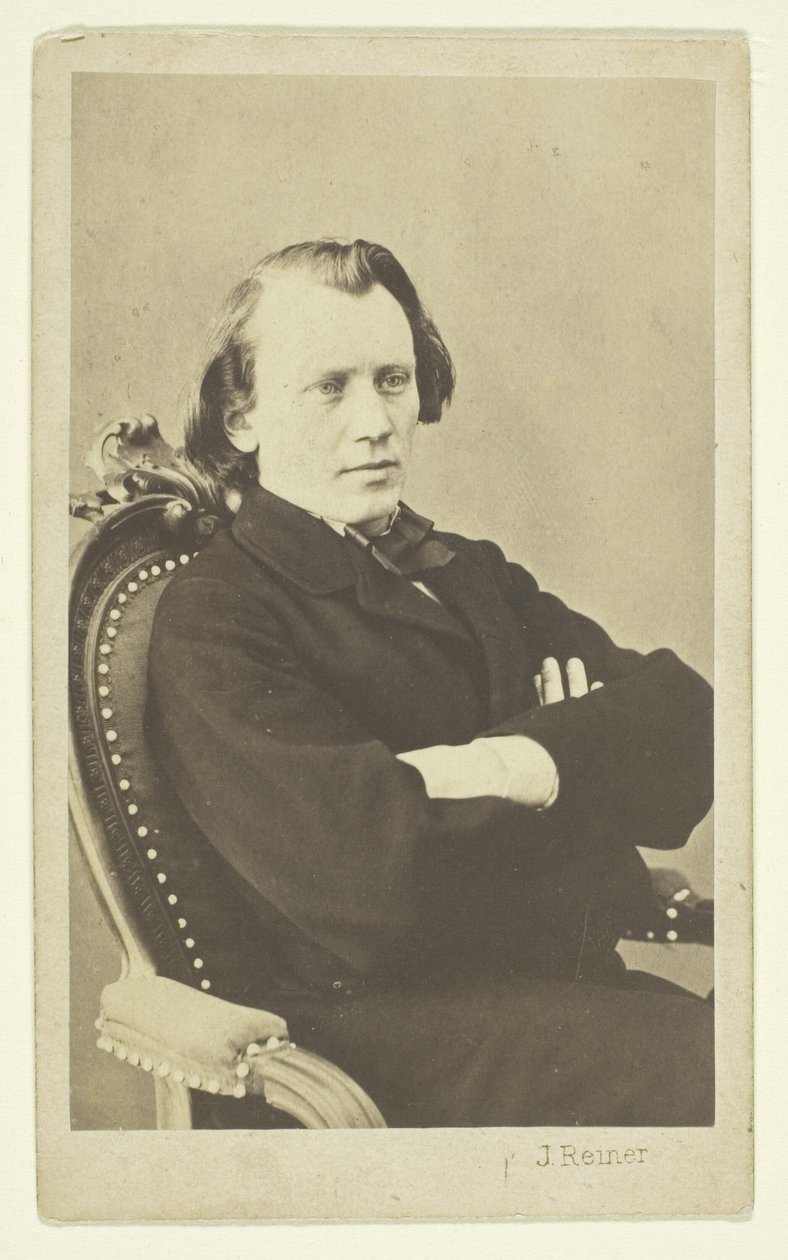 Portret van Brahms door Johann Reiner