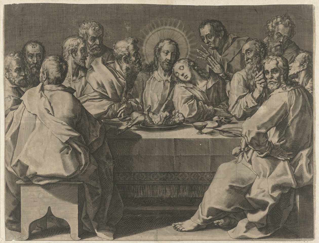 Laatste Avondmaal door Johann Sadeler (I)