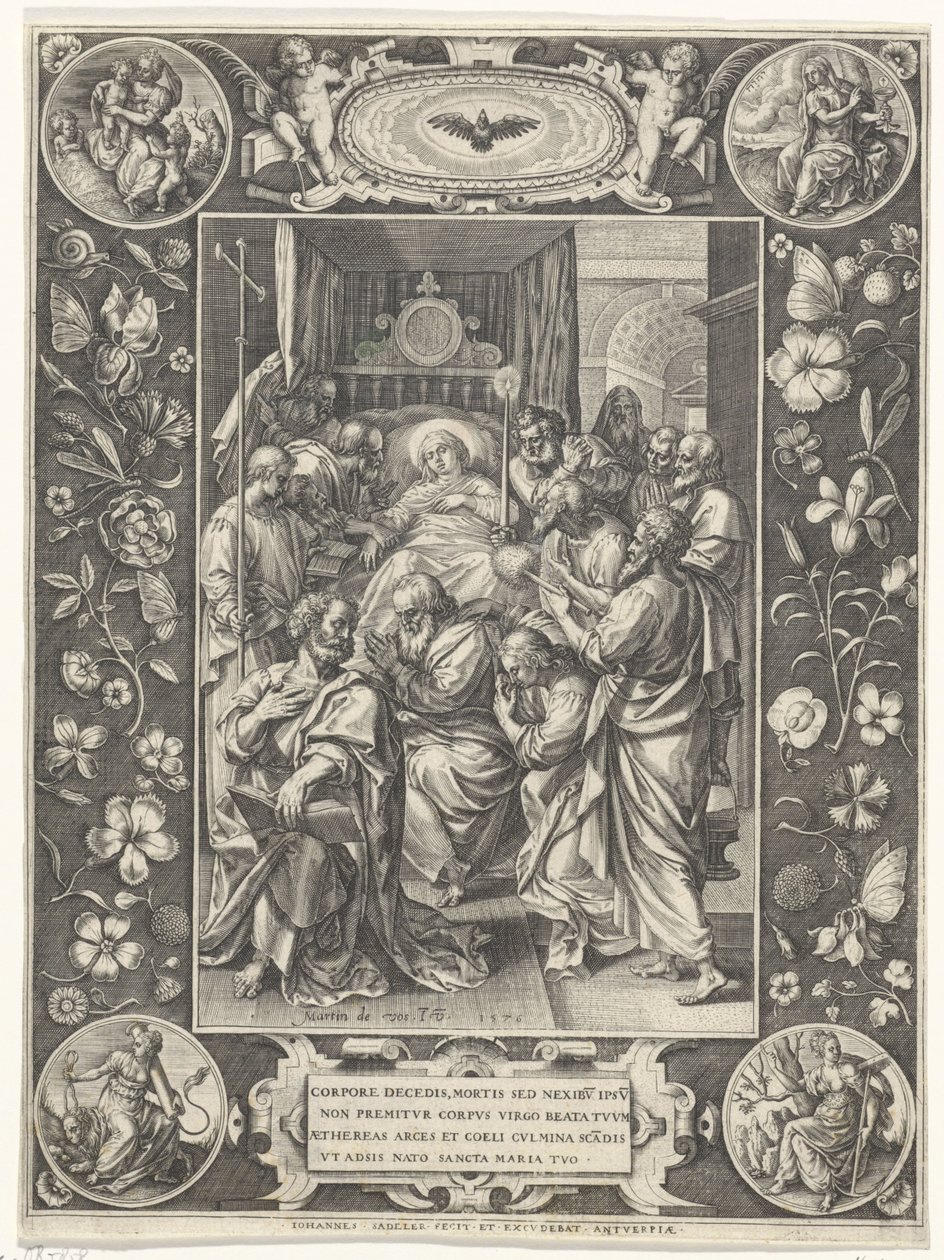 Sterfbed van Maria door Johann Sadeler (I)