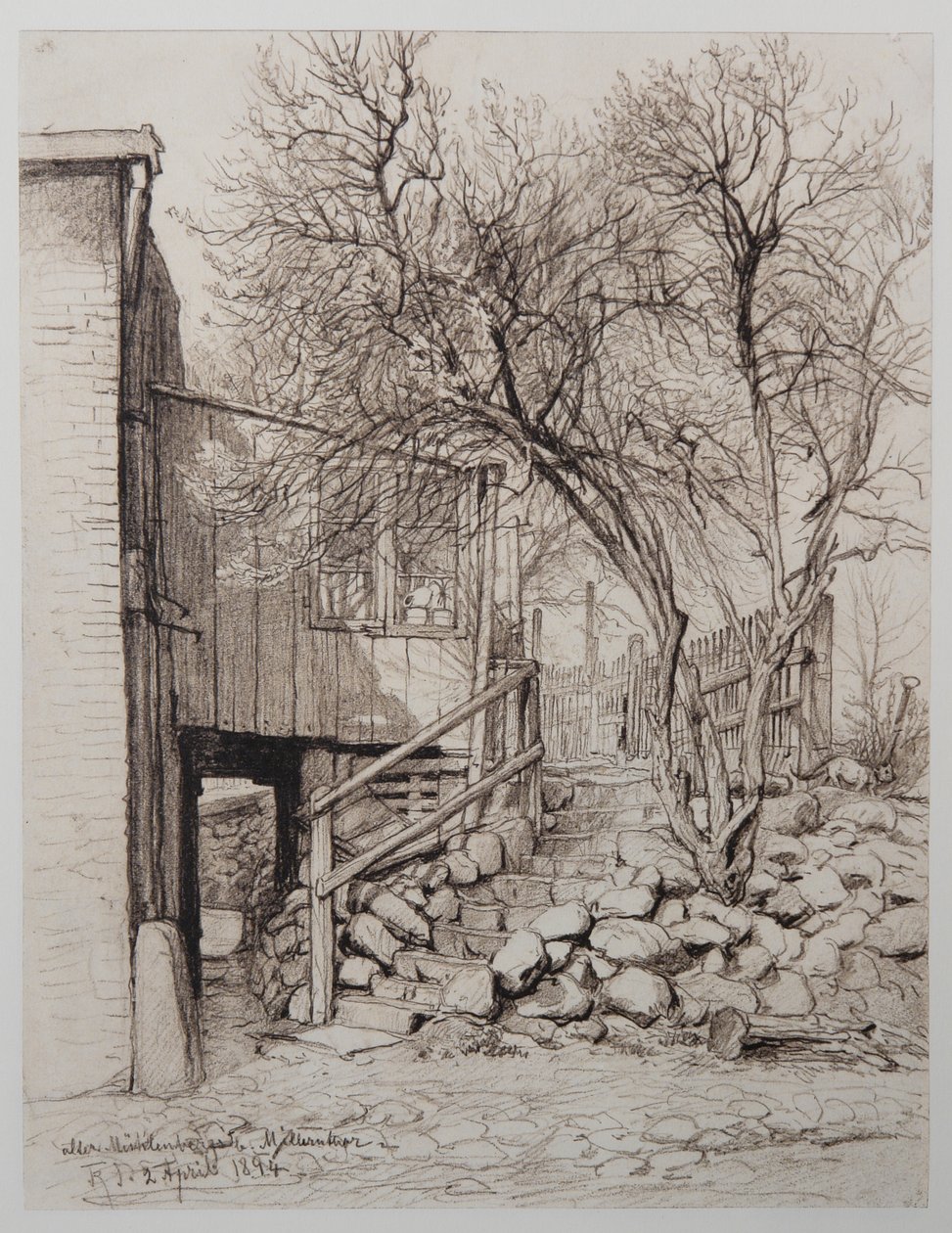 oude molenheuvel bij de Millernthor door Johann Theobald Riefesell