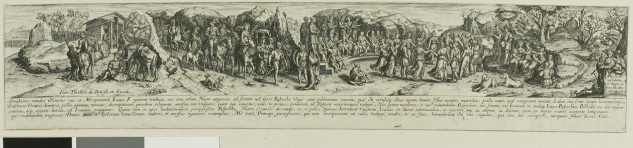 Eleazar en Rebecca door Johann Theodor de Bry