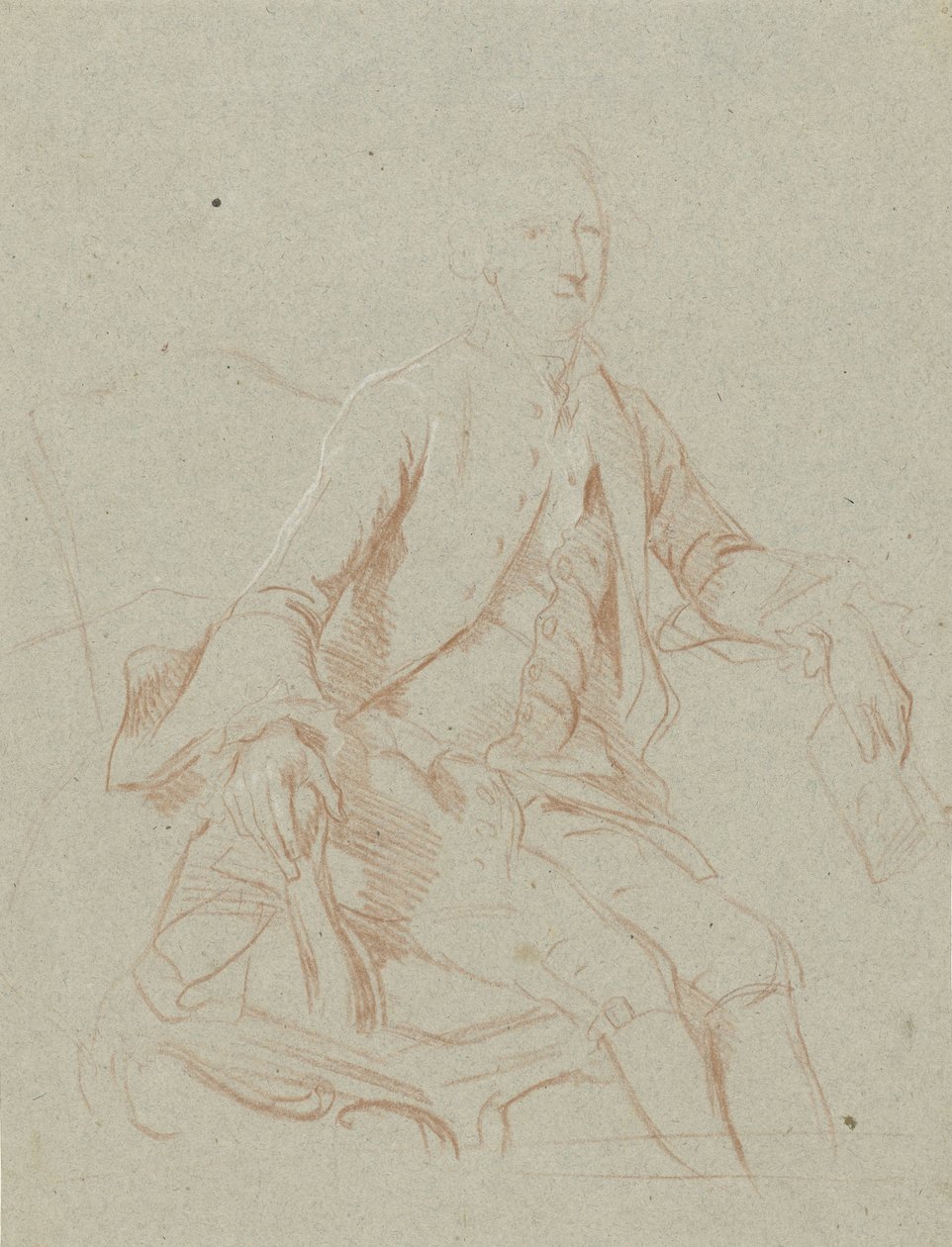 Zittende heer met boek door Johann Wilhelm Böttner