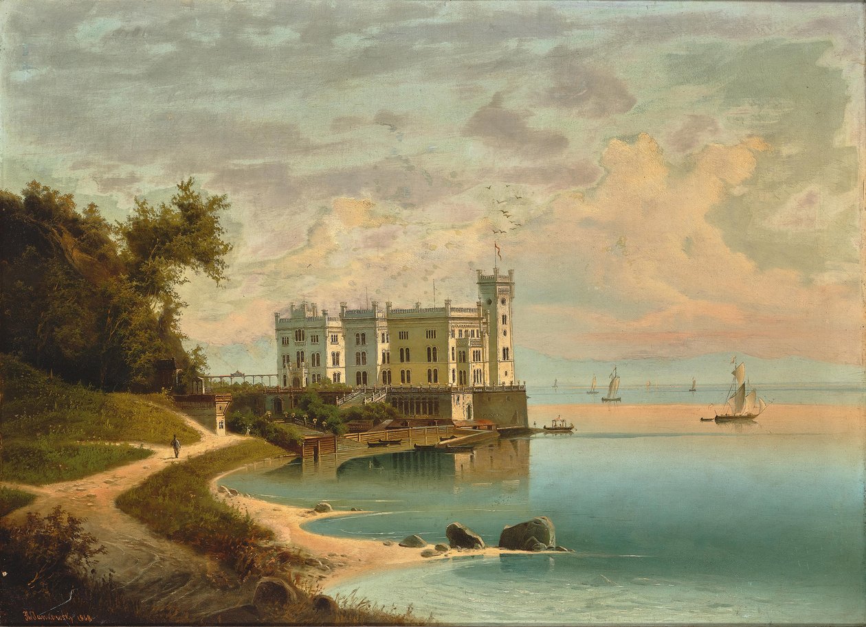 Kasteel Miramare in Triëst, 1868 door Johann Wilhelm Jankowski