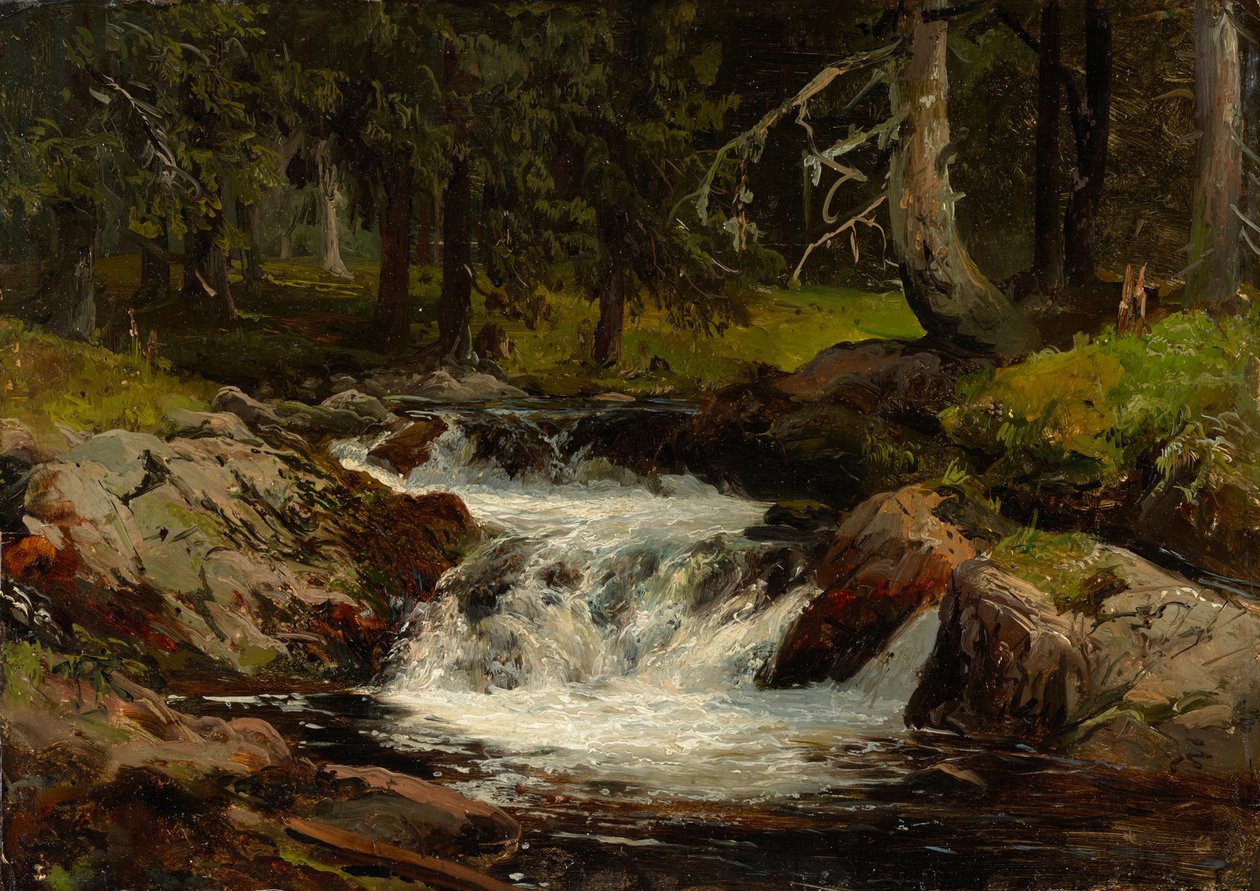 Bosbeek door Johann Wilhelm Schirmer