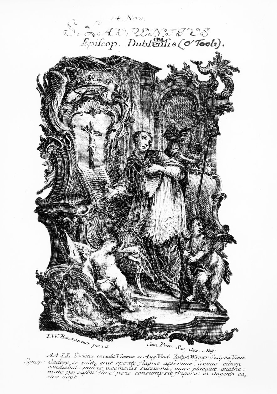 Sint Laurentius, midden 18e eeuw door Johann Wolfgang Baumgartner