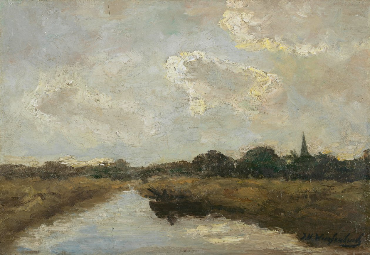 Landschap door Johannes Hendrik Weissenbruch