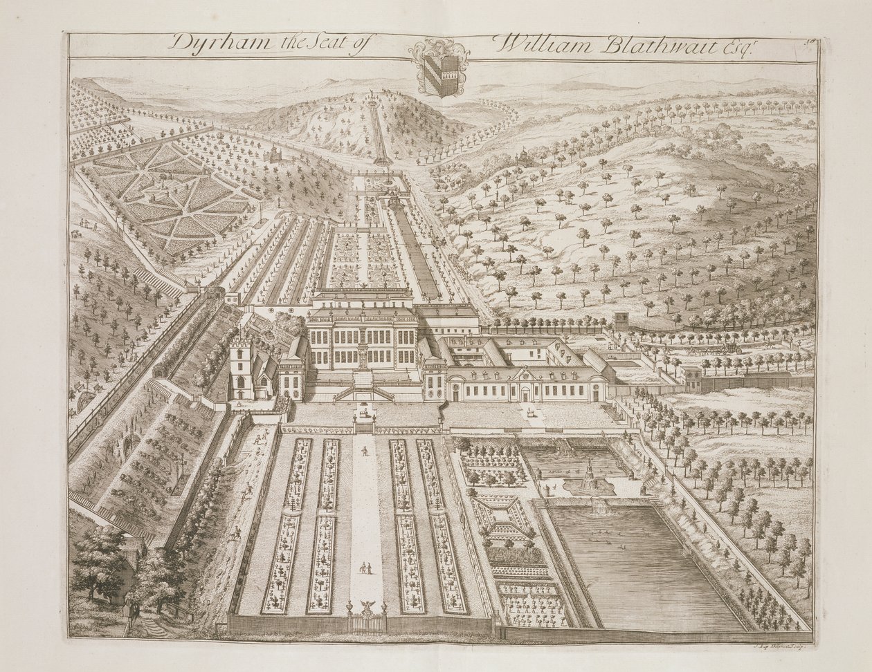 Dyrham Park, de zetel van William Blathwayt (c.1649-1717) door Johannes Kip