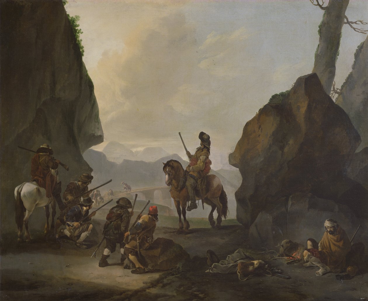 Dieven op de uitkijk door Johannes Lingelbach