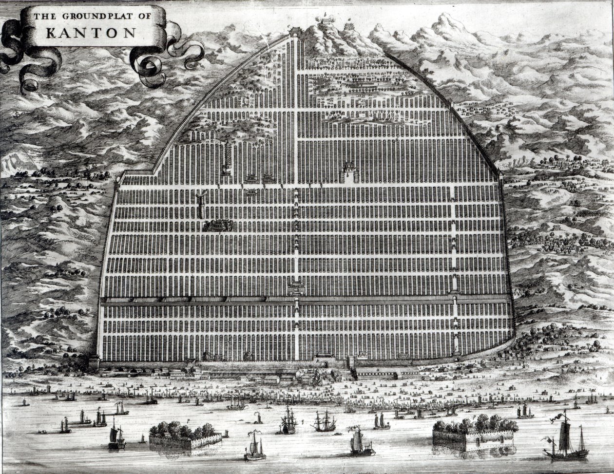 Grondplan van Kanton, China door Johannes Nieuhoff