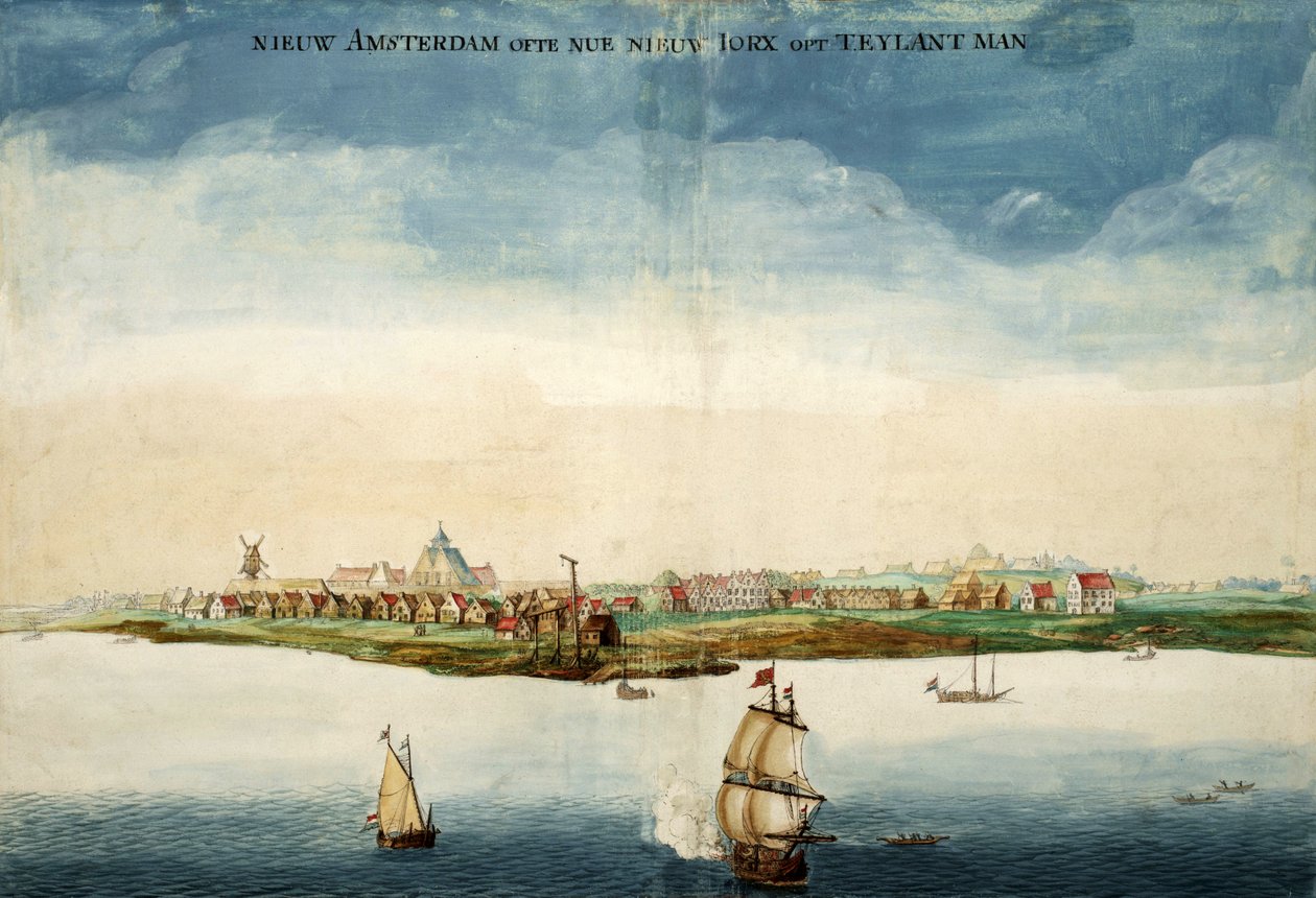Gezicht op Nieuw Amsterdam door Johannes Vingboons