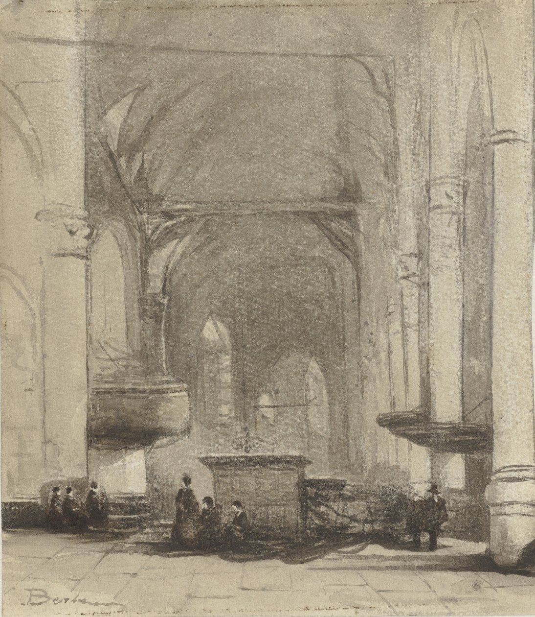 Kerkinterieur door Johannes Bosboom