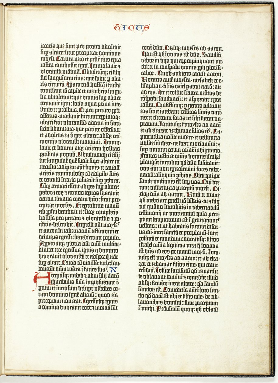 Gutenberg Bijbel Blad door Johannes Gutenberg