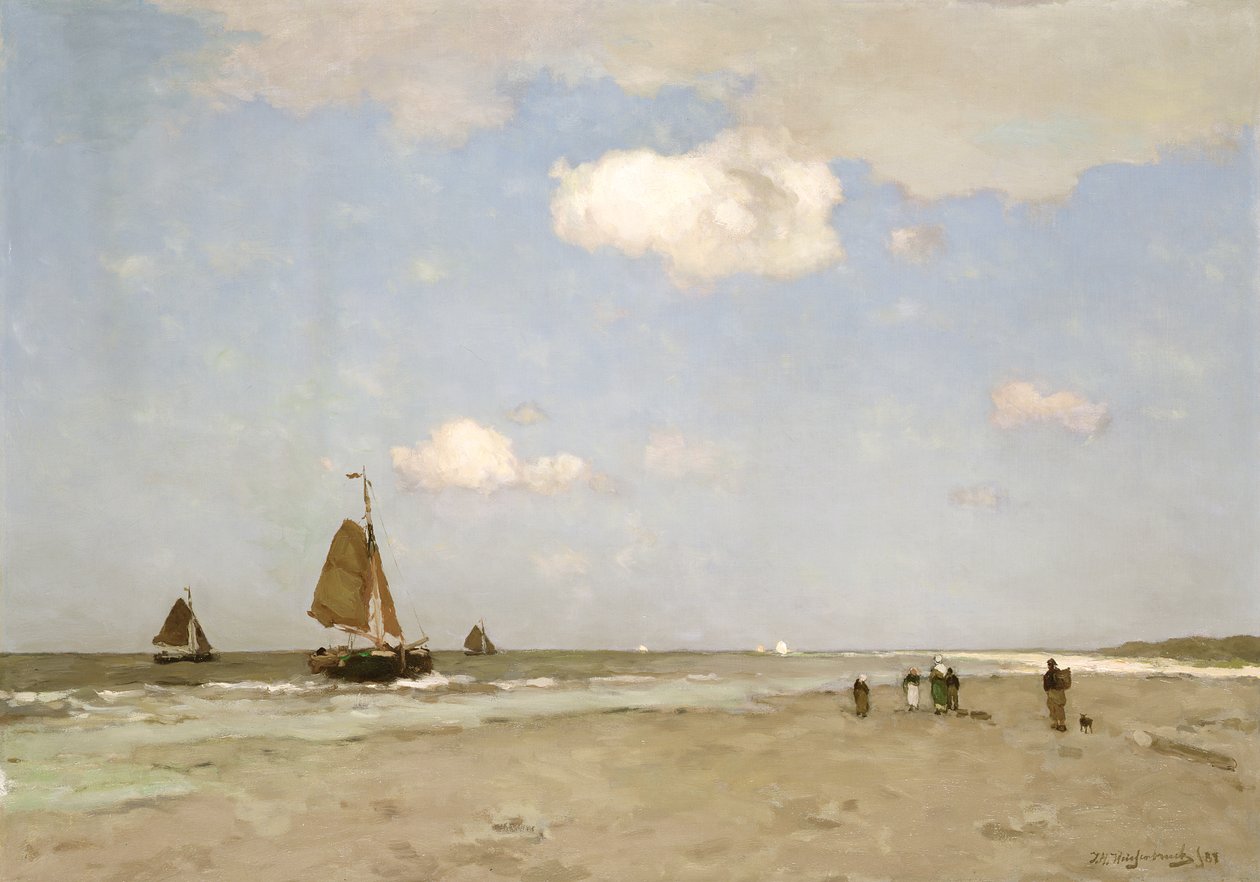 Strandscène, 1887 door Johannes Hendrik Weissenbruch