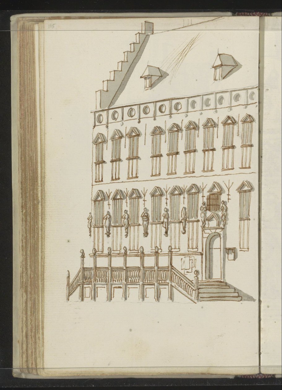 Gevel van het stadhuis te Nijmegen door Johannes Huibert Prins