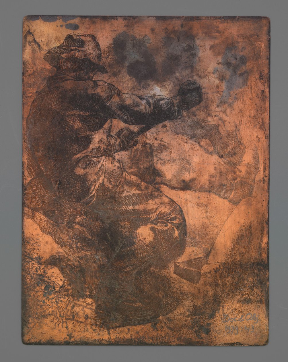 Arbeider op de rug gezien door Johannes Josephus Aarts