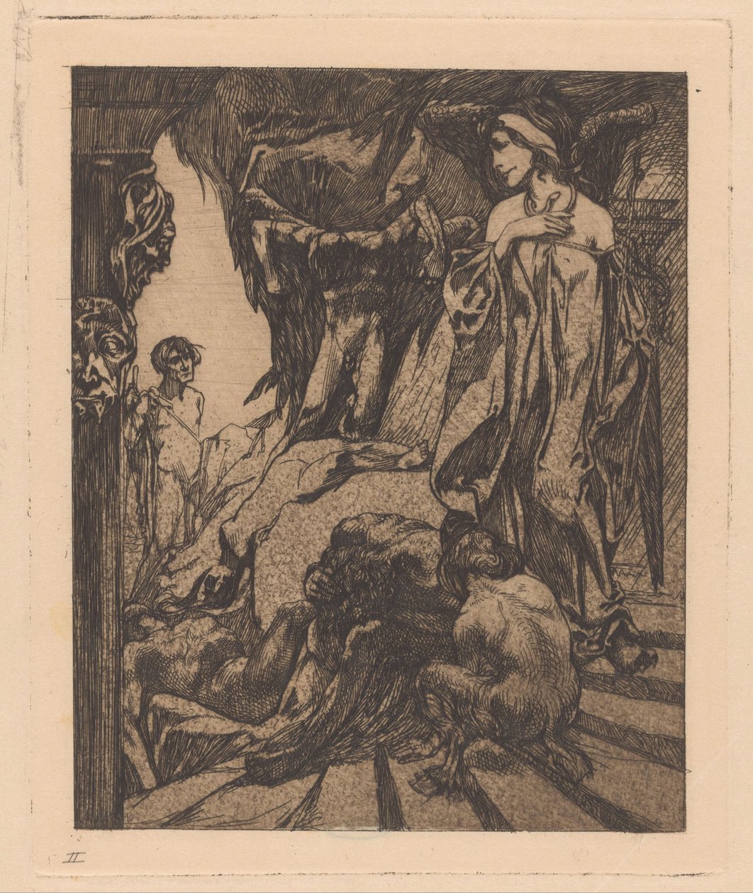 Oedipus en de sfinx door Johannes Josephus Aarts