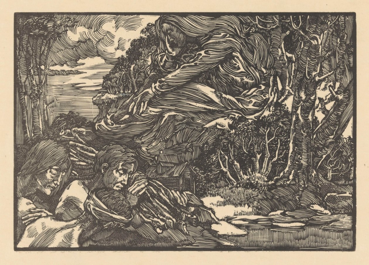 Verschijning in het woud door Johannes Josephus Aarts