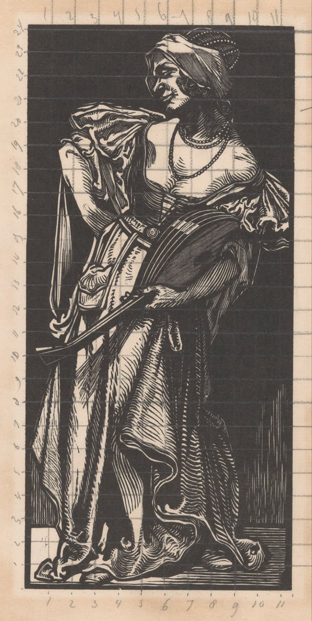 Vrouw met luit door Johannes Josephus Aarts