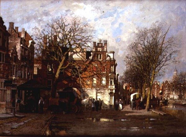 Capriccio uitzicht op stad door Johannes Karel Christian Klinkenberg