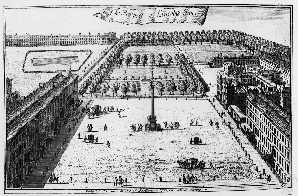 The Prospect van Lincolns Inn, 1720 door Johannes Kip