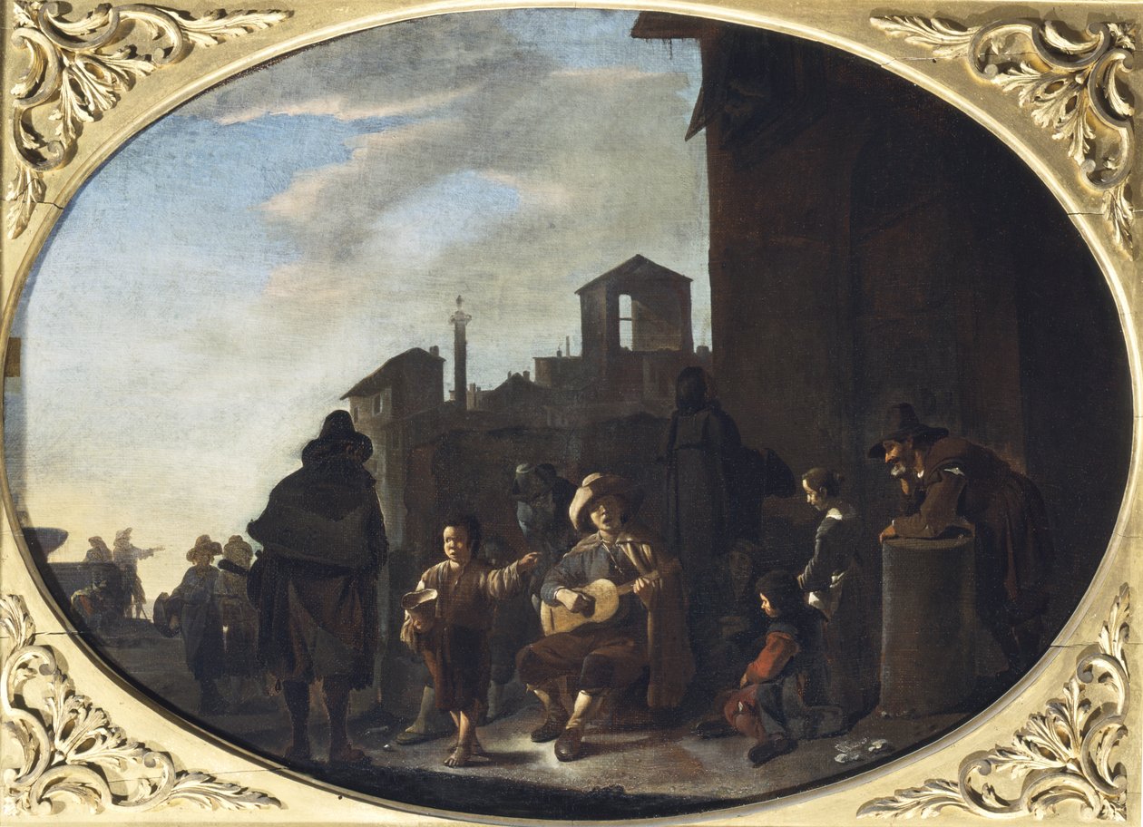 De troubadour door Johannes Lingelbach