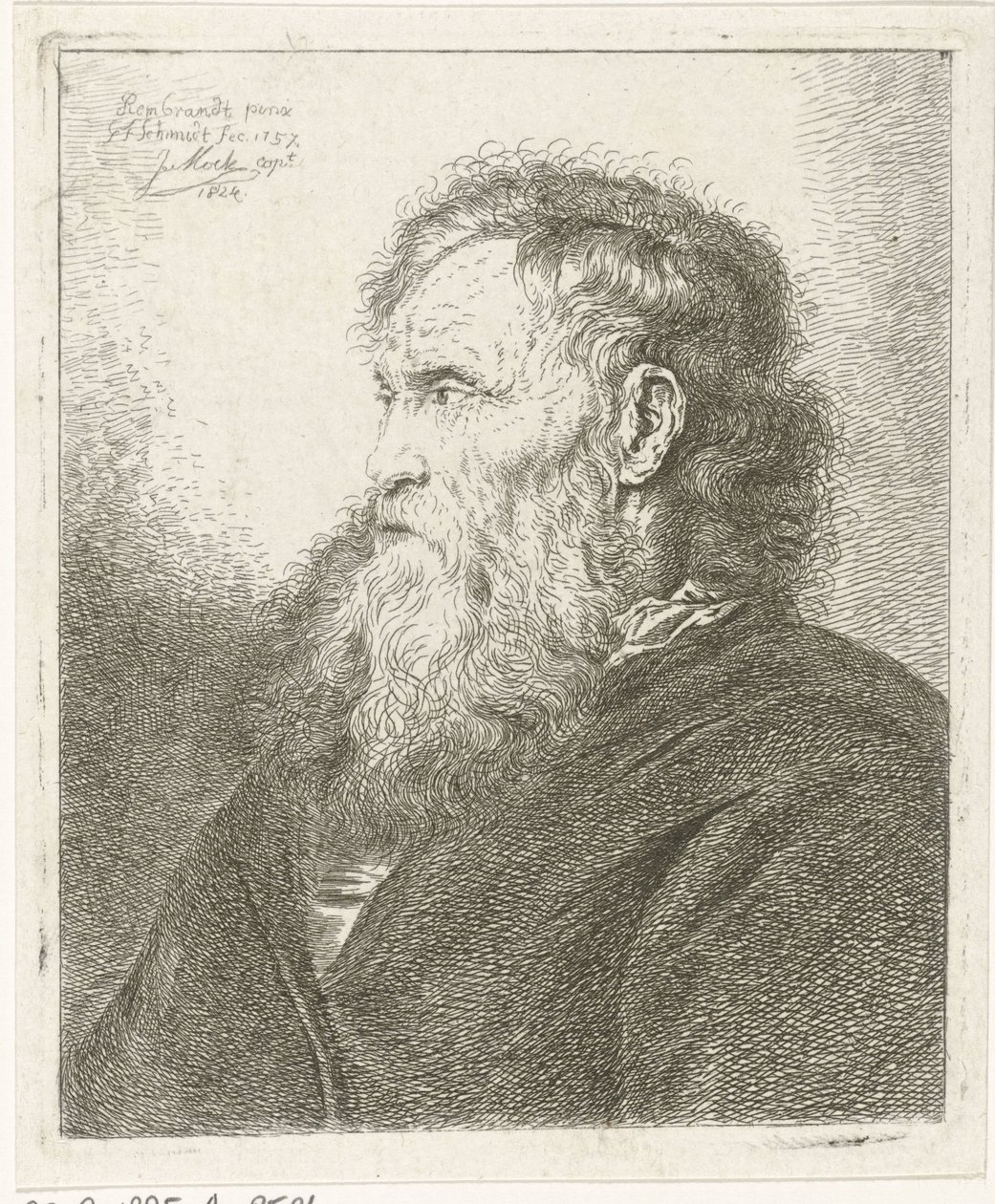 Oude man met baard door Johannes Mock