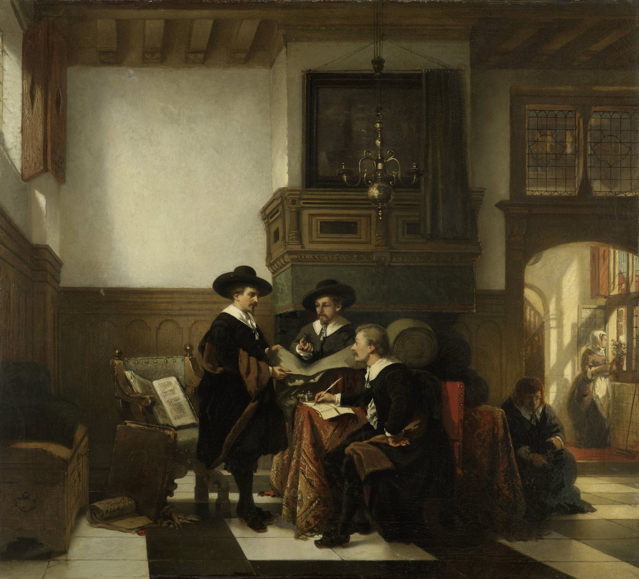 De staalmeesters van de Leidse Saaihal door Johannes Stroebel