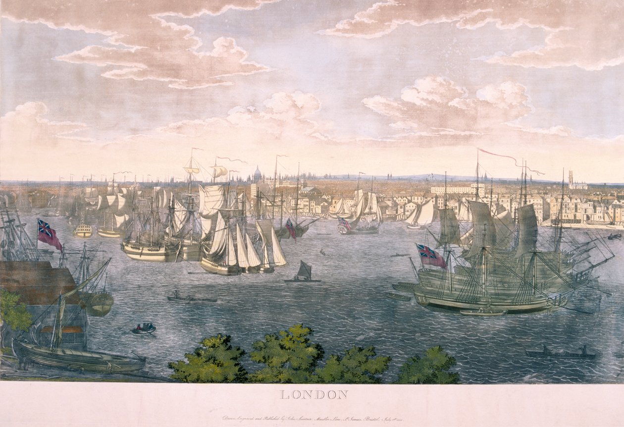 Zicht op Londen, 1801 door Johannes Swertner