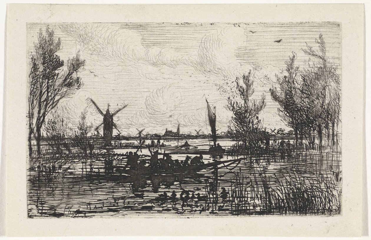 Hollands landschap door Johannes Tavenraat