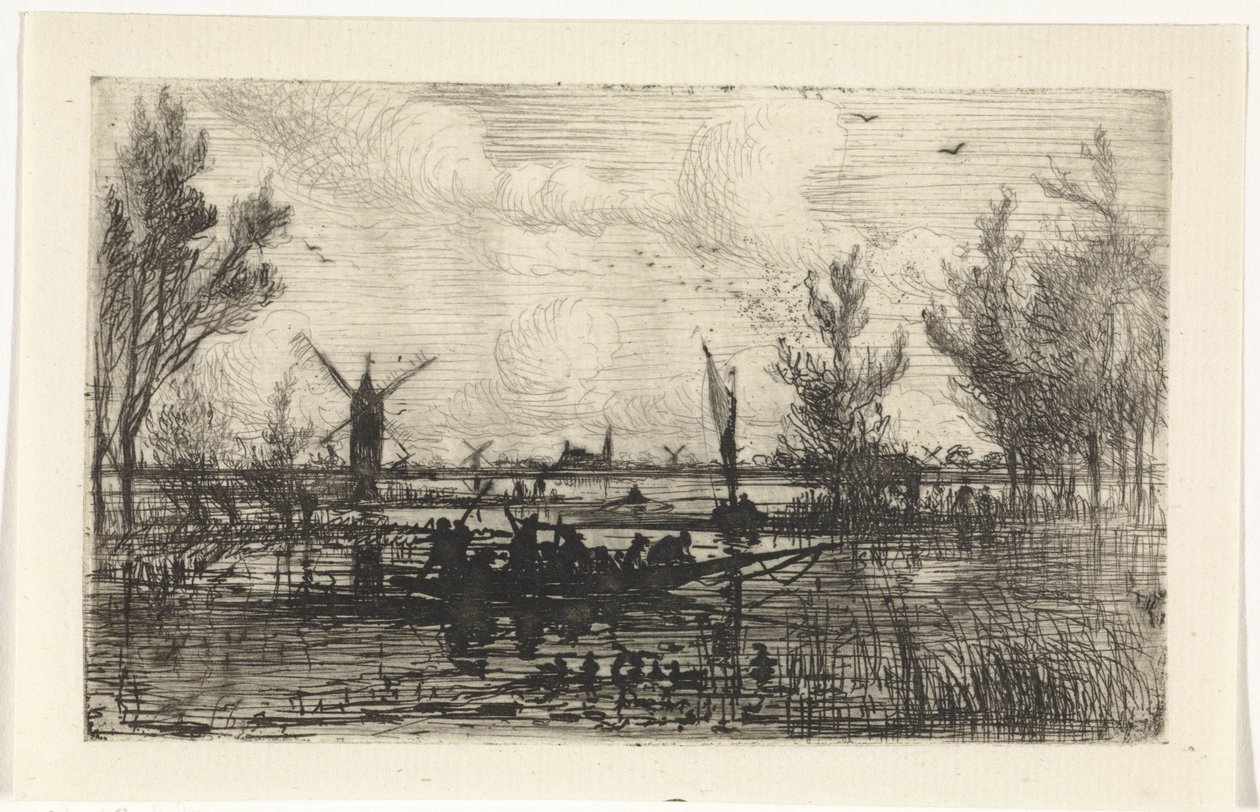 Hollands landschap door Johannes Tavenraat