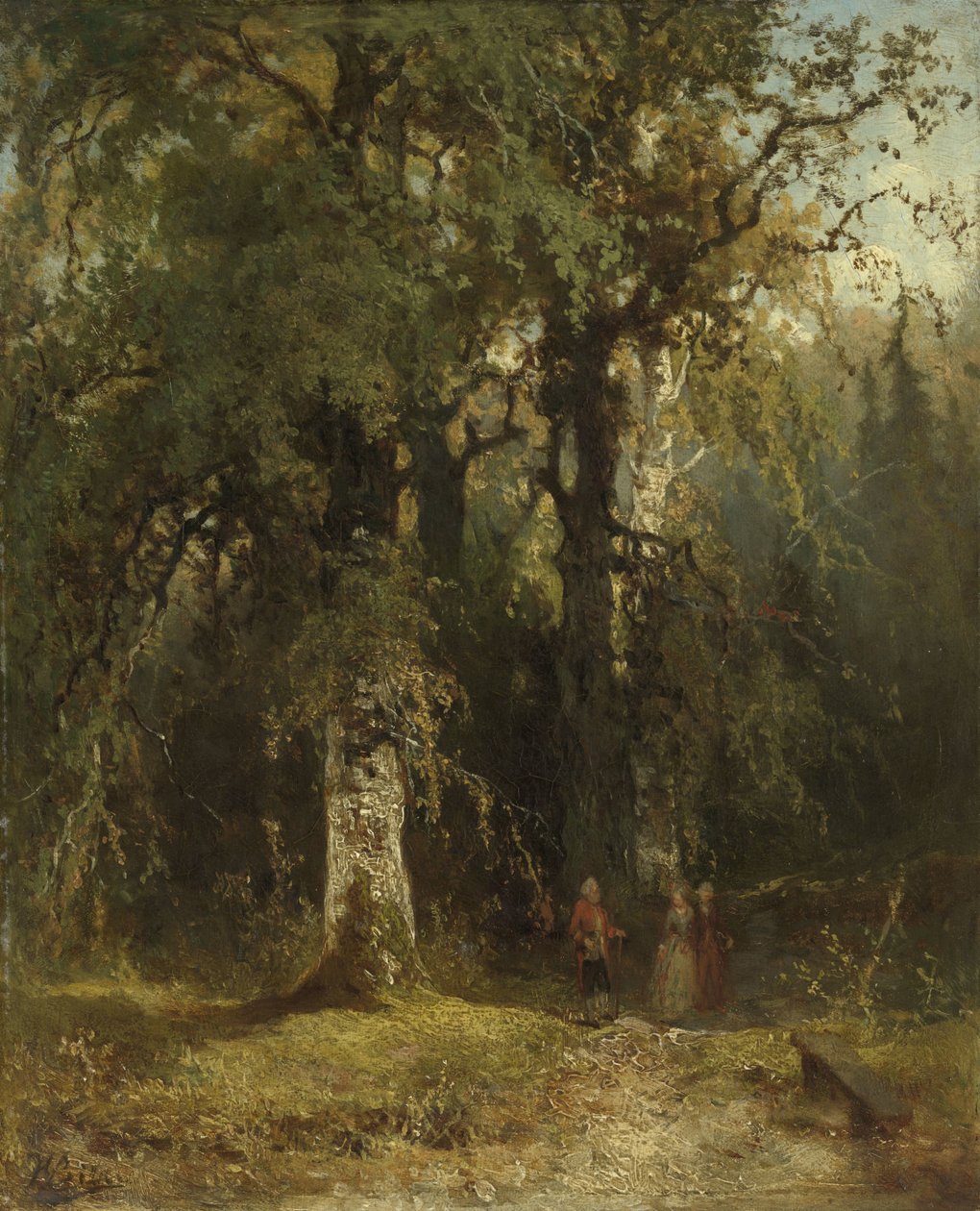 Uitzicht in het Bos door Johannes Warnardus Bilders