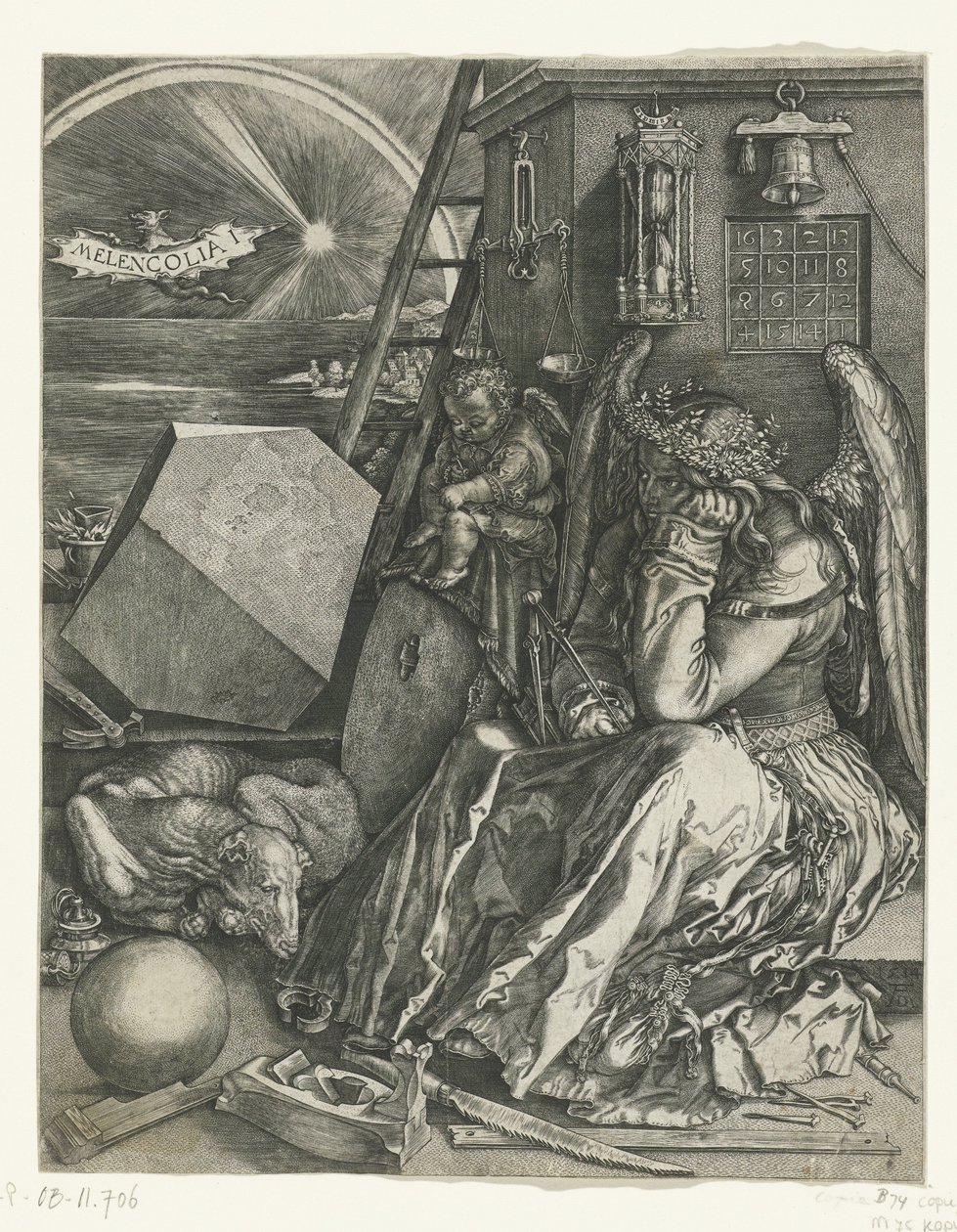 Melancholie door Johannes Wierix