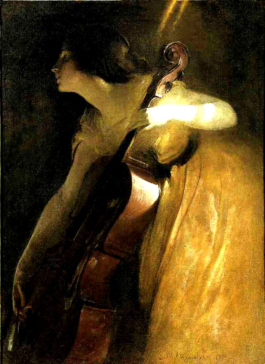 De Cellist, 1898 door John Alexander