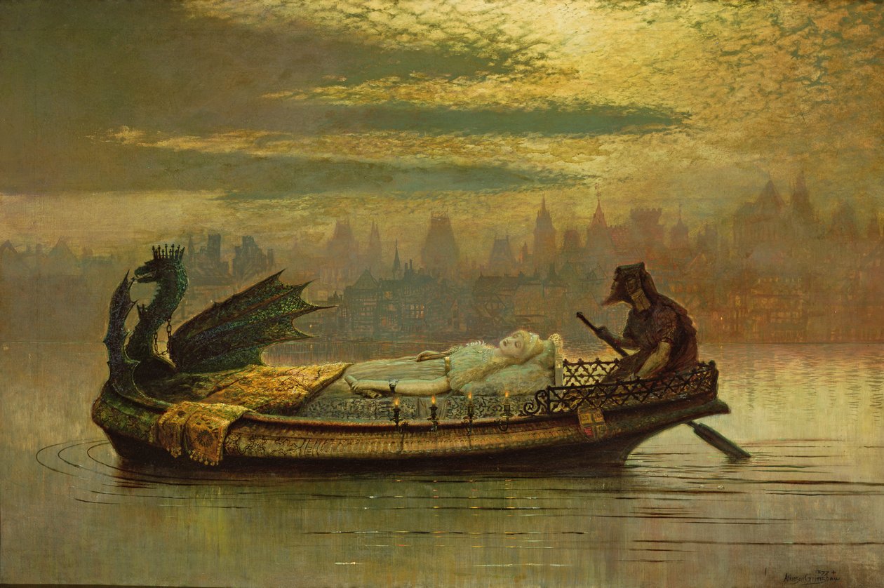 Elaine, 1877 door John Atkinson Grimshaw