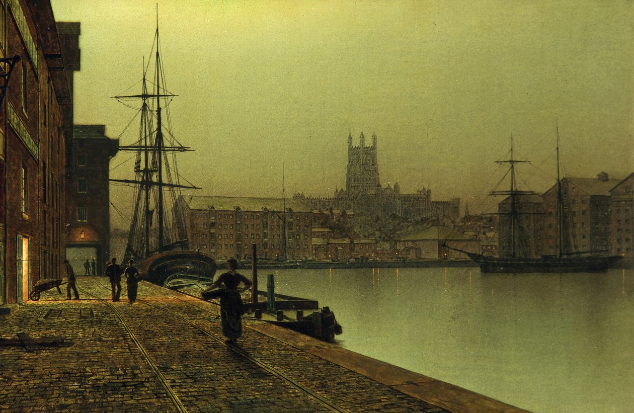 Gloucester Docks, 1880-90 door John Atkinson Grimshaw