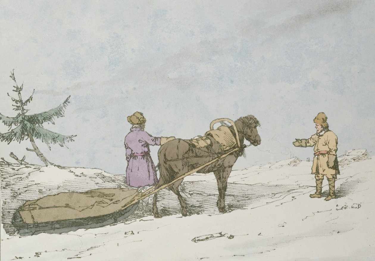 Finse slee, 1803 door John Augustus Atkinson