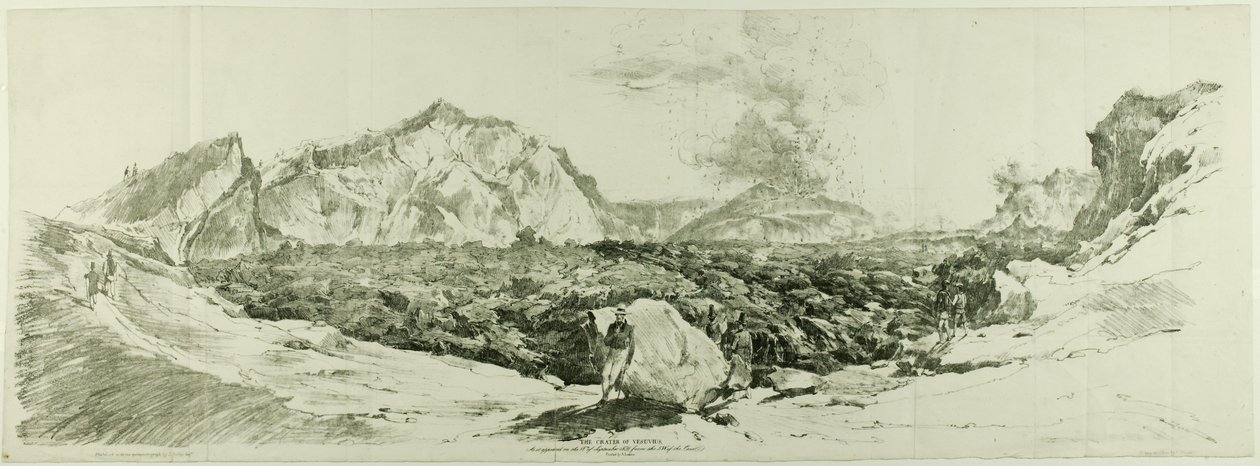 De krater van Vesuvius door John Auldjo