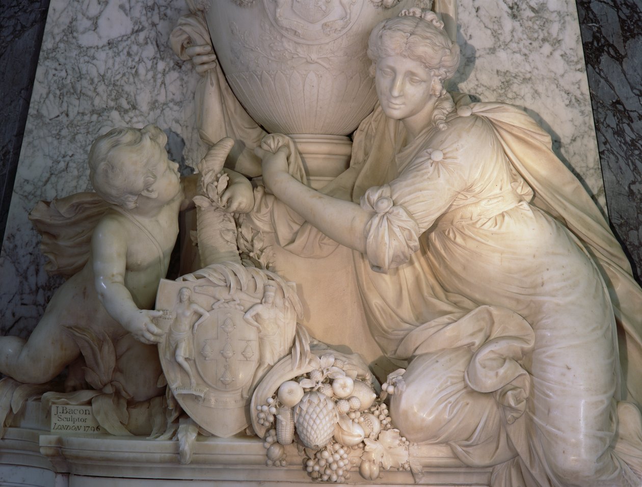 Monument voor de Graaf van Effingham, 1796 marmer (detail) door John Bacon