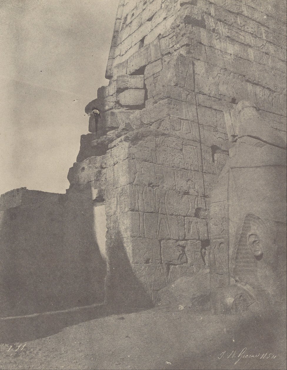 (Louqsor. Historische sculpturen van de pyloon, rechter massief) door John Beasly Greene