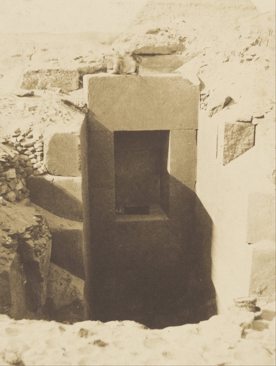 (Piramides van Gizeh, Werkzaamheden van M. Mariette, Granieten Poort Ontdekt Links van de Sfinx Excavatie...) door John Beasly Greene