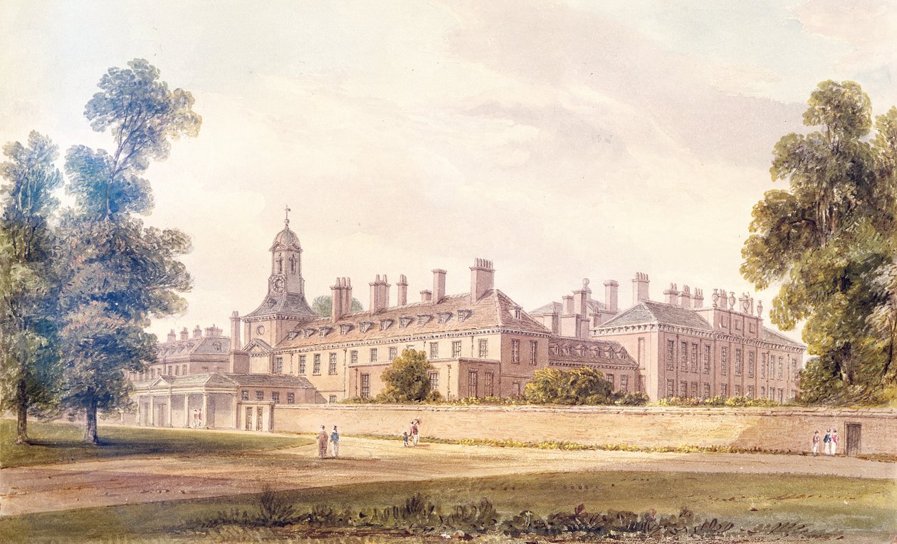Het zuidwestelijke uitzicht van Kensington Palace, 1826 door John Chessell Buckler
