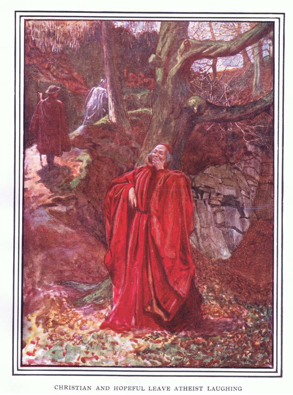 Christen en hoopvol verlaten Atheïst lachend door John Byam Liston Shaw