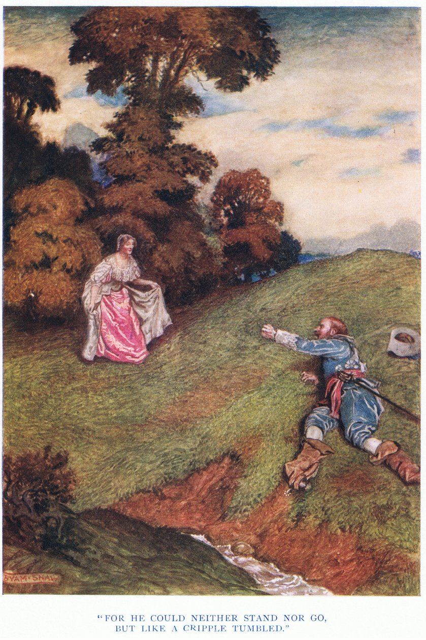 Want hij kon noch staan noch gaan, maar viel als een kreupele, 1928 door John Byam Liston Shaw